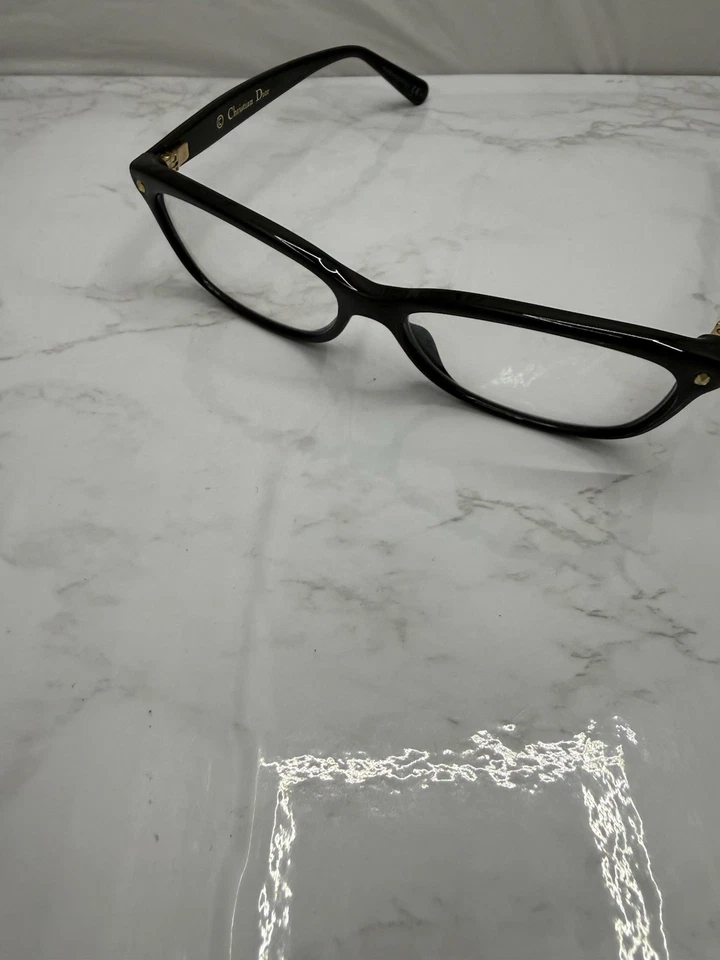 Monturas de gafas negras brillantes CHRISTIAN DIOR CD3265 29A 140 mm hechas en Italia Foto 3 de 4