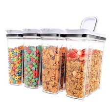 Cereal Containers Storage Set, Airtight Food Storage Container with 4PACK-4L