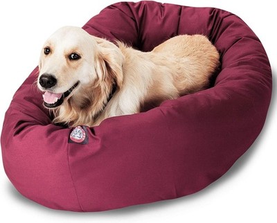 Majestic Pet 40 Inch Bagel Calming Dog Bed Washable   Cozy Soft Round Dog Bed