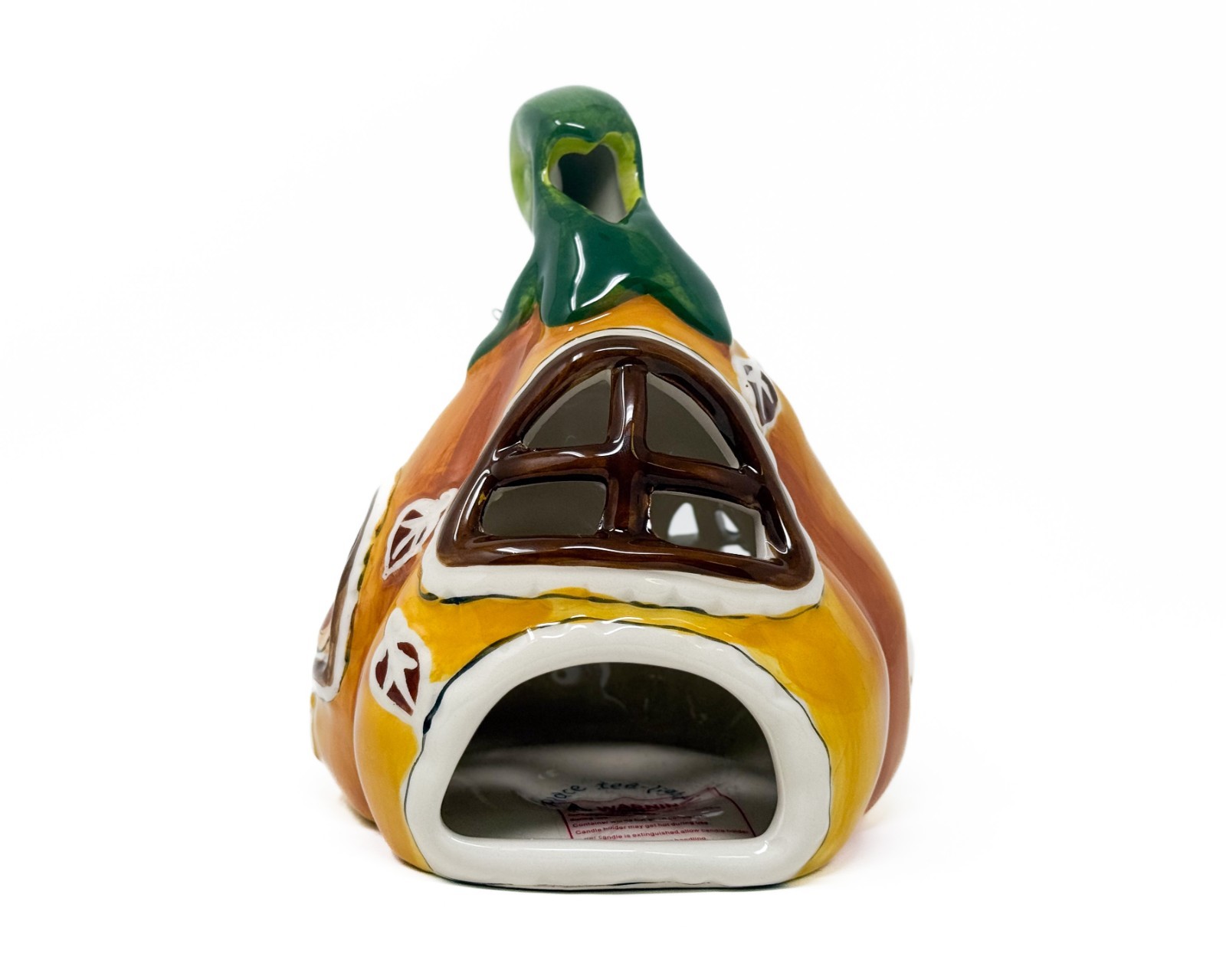 Blue Sky Clayworks Pumpkin Pie Cottage Tealight House Cat Figurine Fall Decor