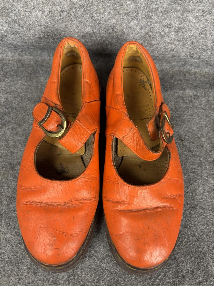 Винтажные женские туфли Dr Martens модель Mary Jane размер 7 оранжевые сделано в Англии кожа - Изображение 4 из 4