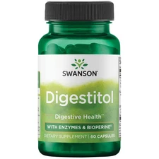 Swanson Digestitol Digestive Health Support w/ Enzymes and BioPerine (60 Caps)