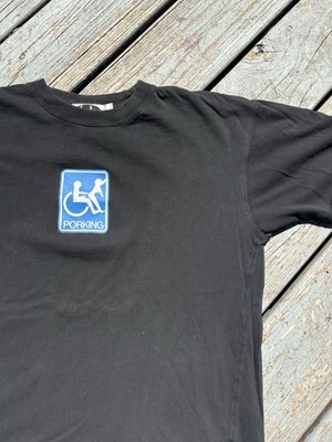 Vintage Handicap Porking Skate Funny Sexual Explicit Tee Shirt Black Y2K Small