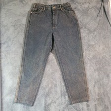 Vintage Womens Jeans Lee Denim 16 Med Black Fade Made In USA Retro 80s? 90s?