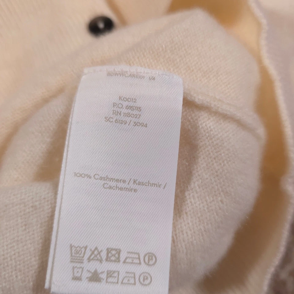 Cárdigan Boden Abotonado Marfil Mujer Talla XS Preppy Cachemira Manga Cuarta Foto 4 de 4