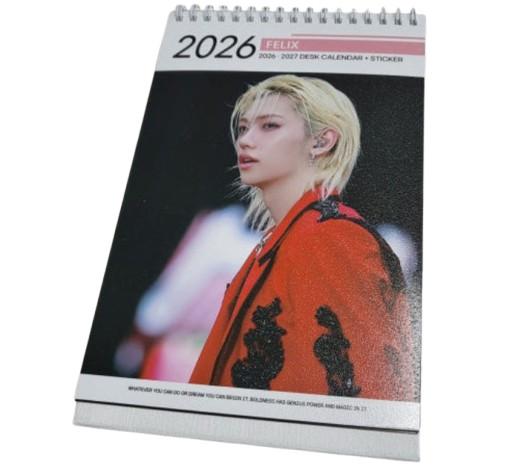 Felix STRAY KIDS 2026 & 2027 Desk Calendar + Sticker K-POP Fanmade Goods