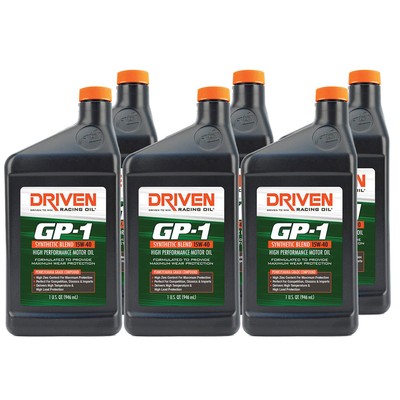 Driven Racing Oil 19406, GP-1 High Perf. Oil, Synthetic Blend 15W-40, 6 Quarts