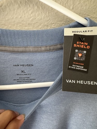 Van Heusen Coral Cotton Blend Sweatshirt w/Stain Shield Regular Fit XL NWT - Picture 3 of 4