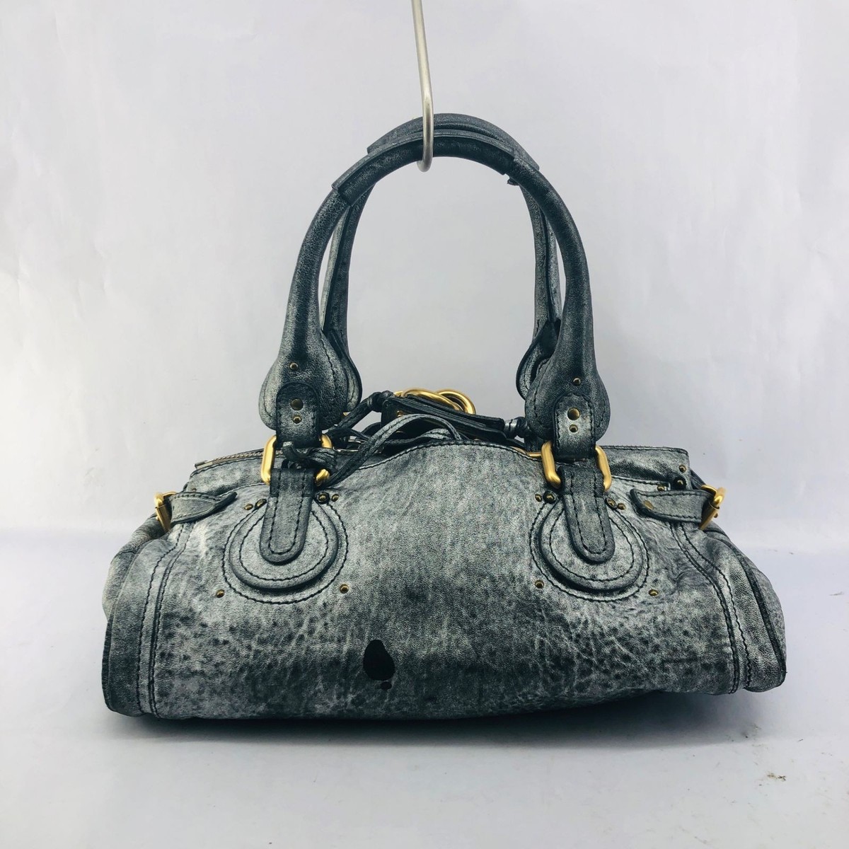バッグ Chloe Paddington padlock handbag Archive Authentic Chloe Paddington bag handbag silver leather