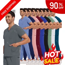 Lightweight Unisex Medical Scrub Set Soft Breathable Anti-Wrinkle Workwear Gift