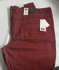 Cotton Traders Mens W46 L32 Trousers - Rusty Red Coloured Stretch Jeans NEW
