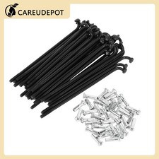 1Set 14G 76mm Length Bicycle Spokes Nipple Carbon Steel Black Universal