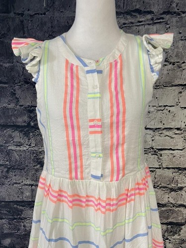 Vineyard Vines Dress Girls 4 Flutter Sleeve Multicolor Stripe Summer Casual Outf - Picture 2 of 14