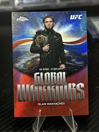 Topps Chrome UFC 2026 Islam Makhachev Global Warriors Red 3/5 #GW-17 SSP GOAT! - product listing photo