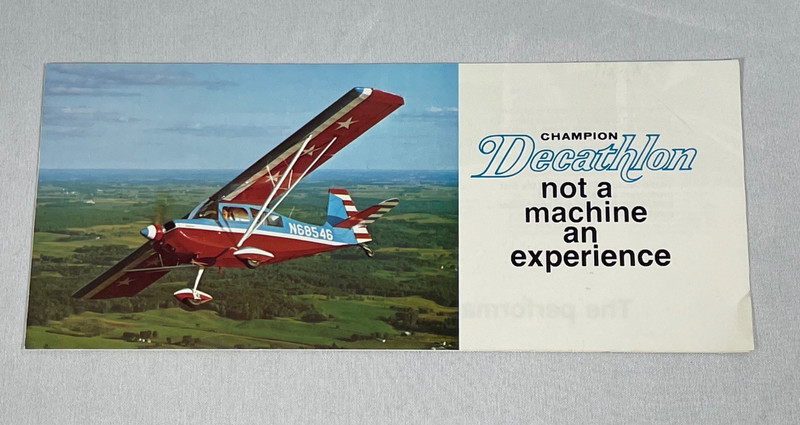 vintage Decathlon Airplane brochure