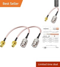 Durable 6-Inch Coaxial Antenna Connector Cable - SMA to UHF Female, 2 Count
