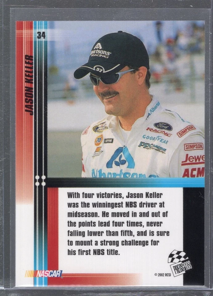 2002 Press Pass Optima Jason Keller #34 - Image 2 of 2