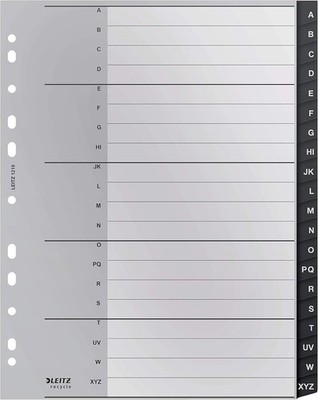 Leitz Register mit 20 Taben, A-Z, Extrabreit, Recycle-Serie, Schwarz, 12190000