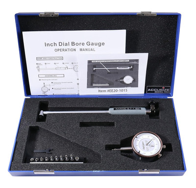 0.7-1.5'' by 0.0001'' Dial Bore Gage, Stem Length 6'', Ee20-1015