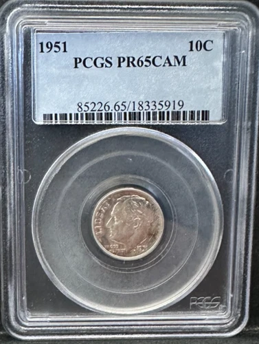 1951 Cameo Proof Roosevelt Dime PCGS PR65 CAM