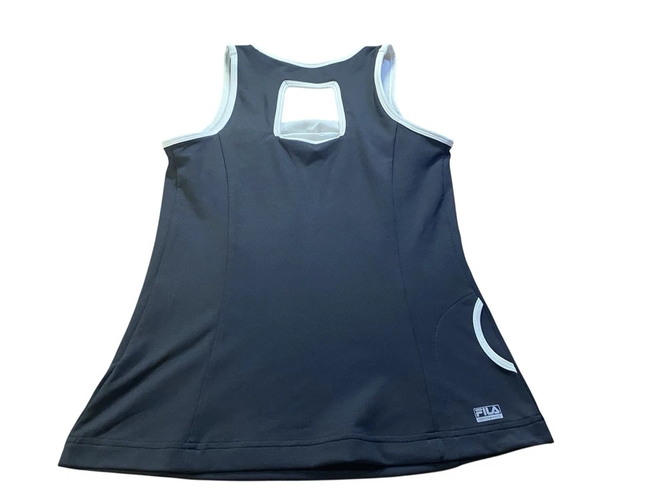 Sujetador Fila Sports para mujer negro espalda deportiva entrenamiento sin mangas incorporado pequeño Foto 2 de 4