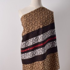 100 Authentic Burberry Scarf Shawl Stole Wrap 35 Wool 65 Silk Camel Brown Used
