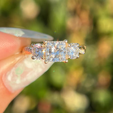 1.25 Carat Lab Grown Princess Diamond Ring In Stunning Three-Stone Setting