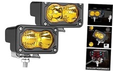 LED Pods Amber, 2Pcs 40W 3 Inch Driving Light Pod Yellow Off Road Yellow Combo