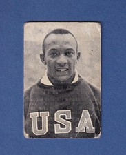 1936 Finnish Novitas #47 Jesse Owens USA 200 m gold - Extremely RARE!!