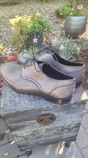 Marc Jacobs Men Leather Oxford Shoes Grey Size 11.5 Hand Made in Italy