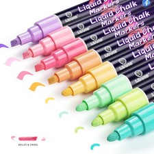 IJIANG Liquid Chalk Markers - Pastel 8 Colors, Chalk Markers Pens Dry Wet E...