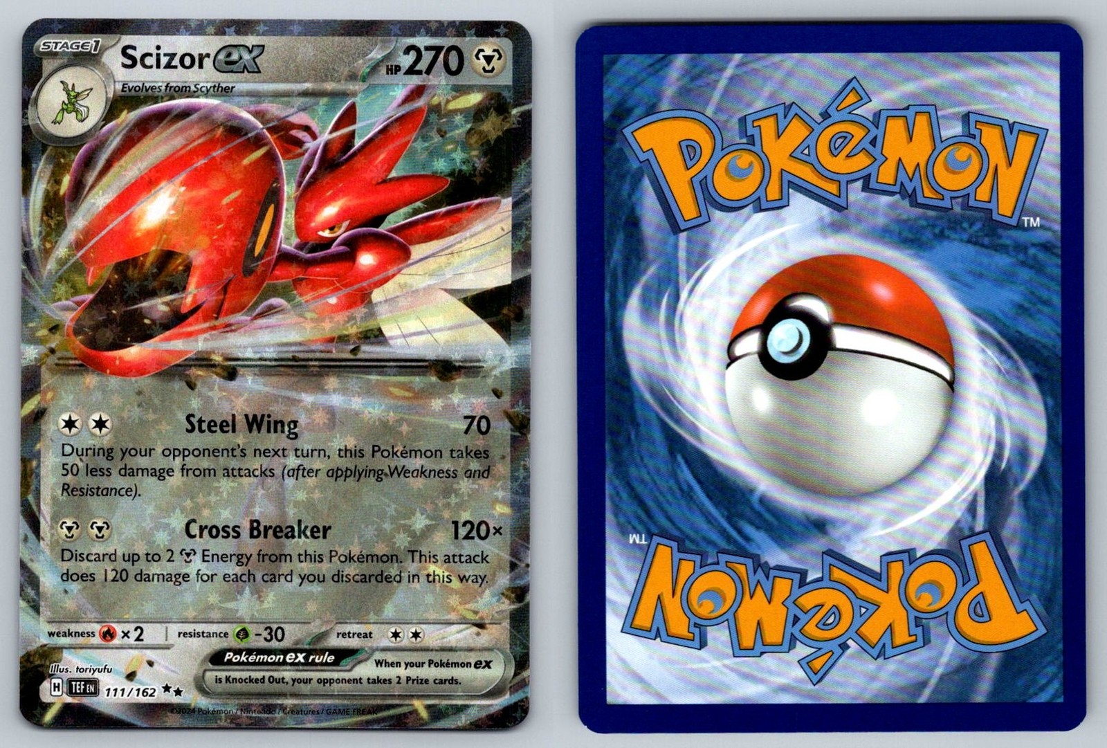 Scizor ex - Temporal Forces - - Double Rare - 111/162 - Pokemon - - NM