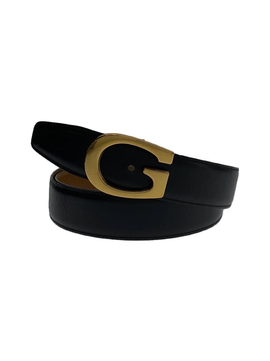 GUCCI Black Leather Belt for Men with Iconic GG Buckle