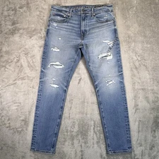 American Eagle Airflex Athletic Skinny Jeans Men's 34X30 Distressed (539)