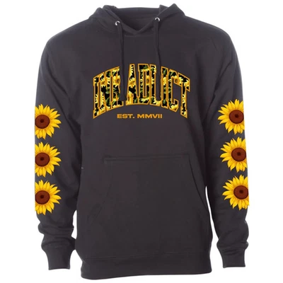 Nouveau Hoodie Unisexe Tournesol Noir Petit-3XL Fabriqué Aux États-Unis Limité - Photo 1/2