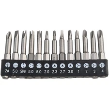 13pcs Special-shaped Screwdriver Set PH2 U Y Shape Triangle 50mm Screwdriver Bit