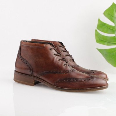 Cole Haan Men\'s Brown Leather Brogue Chukka Boots s-l400.jpg main image 4