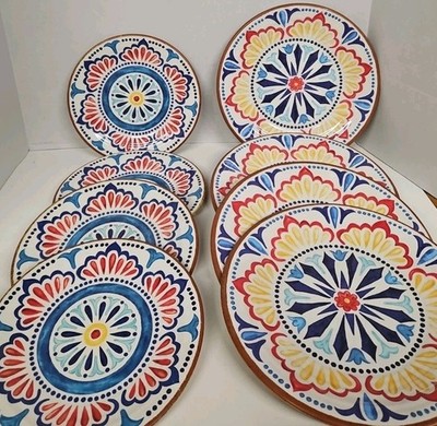 Melamine Plates Set Of 8  Dinner Lunch
