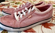 Keds Women  s Center Lace Up Sneaker White Chambray Size 6 EUC
