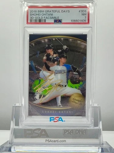 SHOHEI OHTANI 2018BBM GRATEFUL DAYS 3D-GOLD FACSIMILE (/50)#3D3 PSA7!LOWPOP!(RC)