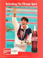 Coca-Cola Classic 1992 Olympic Spirit Print Ad Vintage Collectible