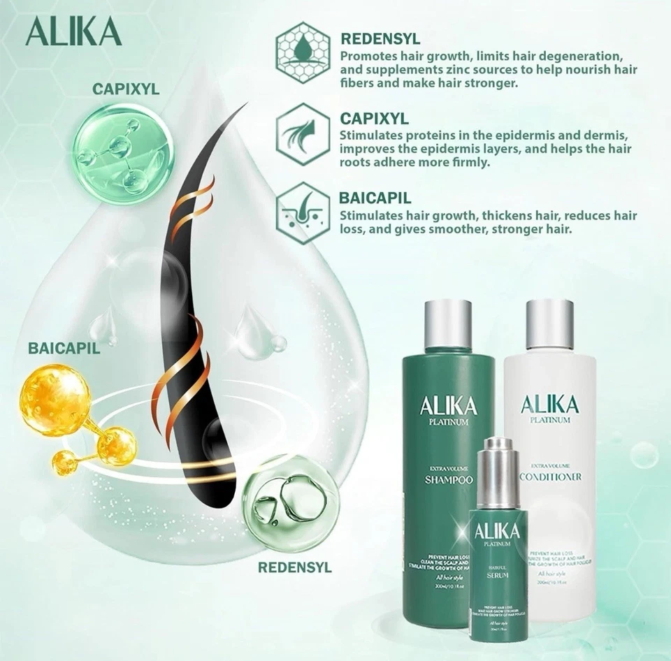 ALIKA Champú Acondicionador y Suero Set Crecimiento del Cabello Pérdida del Cabello Paquete de 3 Foto 2 de 4