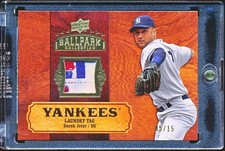 DEREK JETER 2008 UD BALLPARK COLLECTION SA-32 JERSEY LAUNDRY TAG PATCH RELIC /15