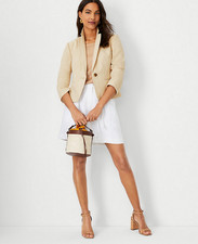 NEW ANN TAYLOR 169 CAMEL COMBO TWILL NEWBURY BLAZER SZ 2