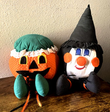VTG Halloween Jack O Lantern Pumpkin & Witch ...