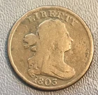 Photo of a 1803-P Half Cent from an eBay listing that sold on Jul 8, 2026