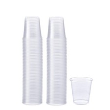 Clear Plastic Cups - Pack of 100 Bulk, 3 oz Disposable Drink Cups, Small Plastic