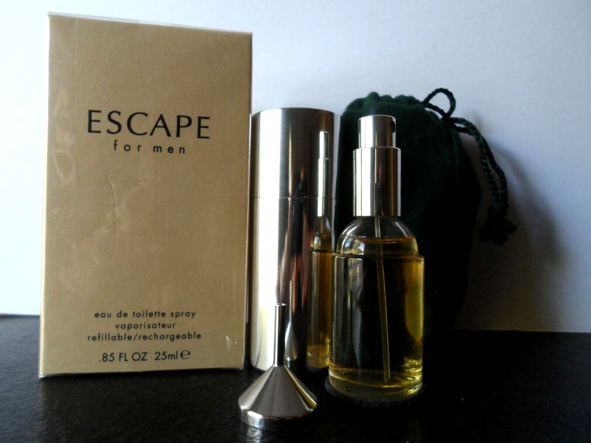 Vintage Escape Men EDT Spray 0.85 oz / 25 ml Refillable , New in