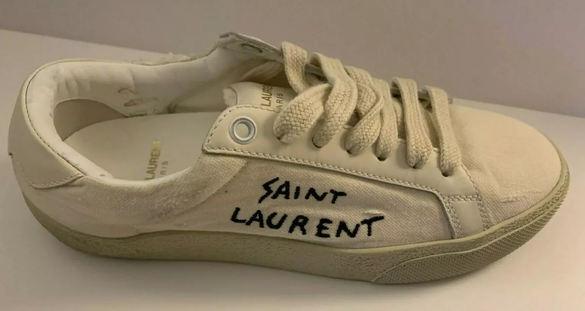 Saint Laurent Logo-Embroidered Leather-trimmed Canvas Espadrilles