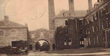 C1910 Stone Arch Blair Academy Blairstown NJ Campus Smoke Stack Chimney Ivy Vtg
